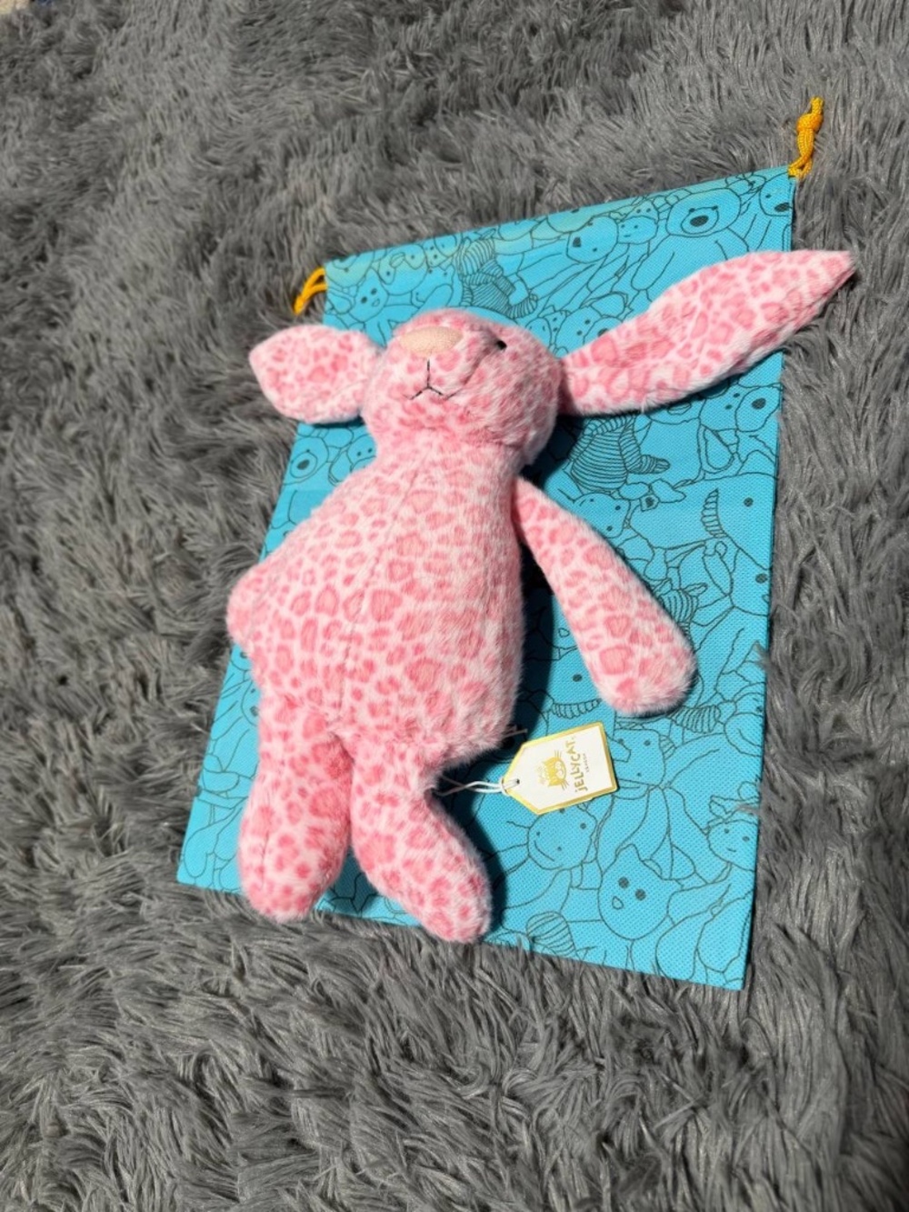 Jellycat Pink Leopard / Hopscone Luxe Bunny plush toy